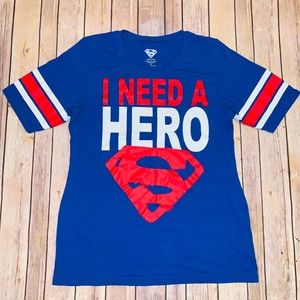 DC Comics Womens Superman I Need A Hero Tee Sz 2XL